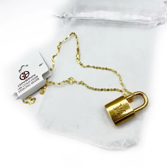 Authentic Louis Vuitton Lock #318 NO KEY & Aftermarket 20" Diamond-Cut Chain - Picture 15 of 17